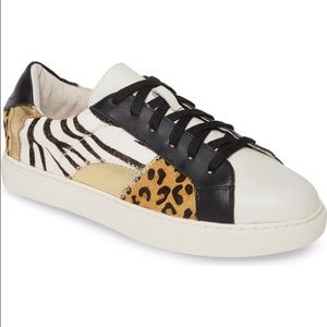 Matisse Zoe Animal Printed Calf Hair Lace-up Sneakers